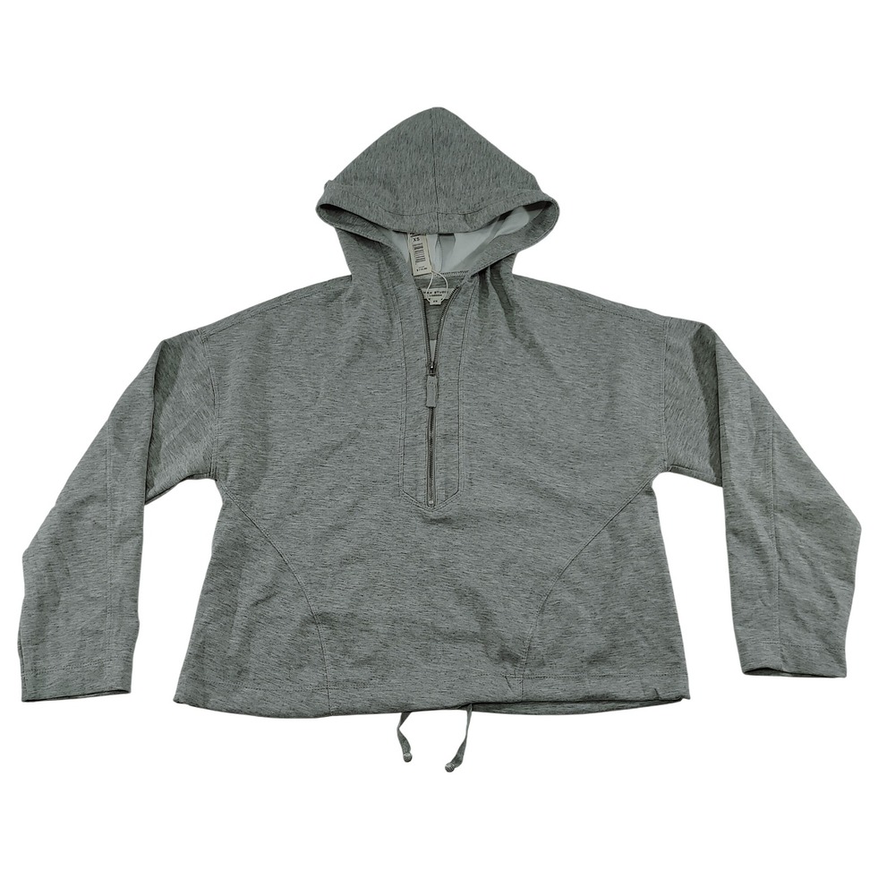 MAX STUDIO LONDON Gray Quarter Zip Hoodie Sweatshirt Size XS